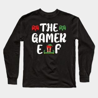 Christmas Gamer Elf  Cool Gaming Holiday Gift Long Sleeve T-Shirt